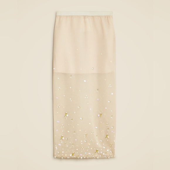 J.Crew Collection top and skirt set sheer knit sequin and crystal embellishments - Picture 4 of 15